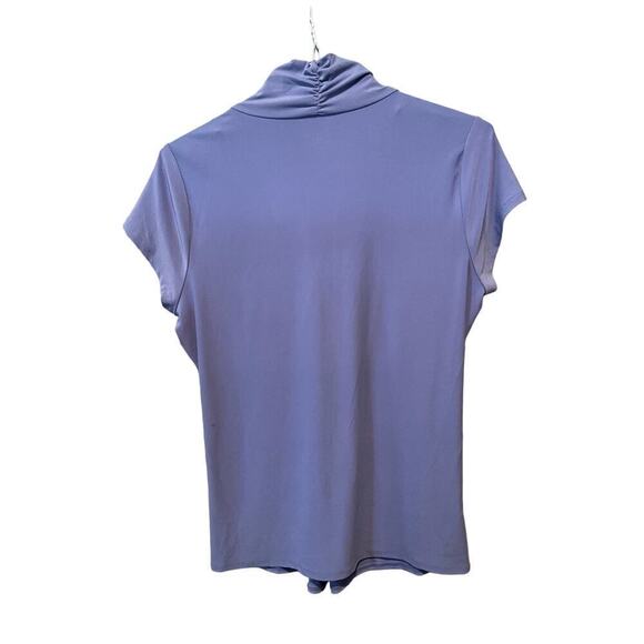 Grace Top Women's XL Purple Short Sleeve Knotted Front Shawl Neck Pullover - Picture 2 of 4